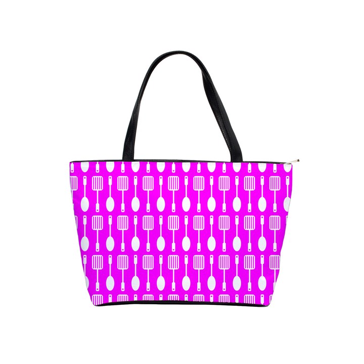 Purple Spatula Spoon Pattern Classic Shoulder Handbag