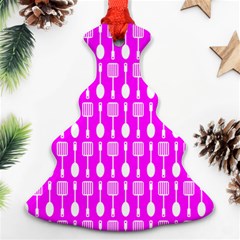 Purple Spatula Spoon Pattern Ornament (christmas Tree)  by GardenOfOphir