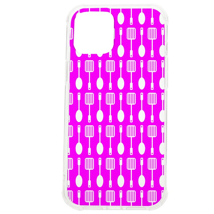 Purple Spatula Spoon Pattern iPhone 12 Pro max TPU UV Print Case