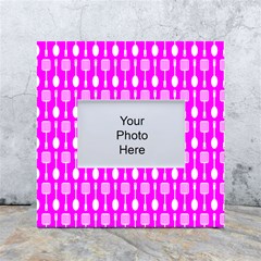 Purple Spatula Spoon Pattern White Box Photo Frame 4  X 6  by GardenOfOphir