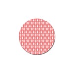 Coral And White Kitchen Utensils Pattern Golf Ball Marker Front