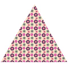 Cute Floral Pattern Wooden Puzzle Triangle by GardenOfOphir