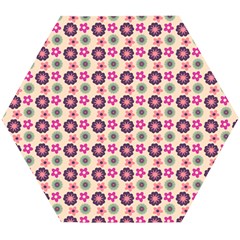 Cute Floral Pattern Wooden Puzzle Hexagon by GardenOfOphir