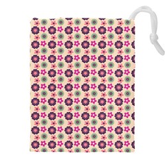 Cute Floral Pattern Drawstring Pouch (4xl) by GardenOfOphir