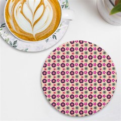 Cute Floral Pattern Uv Print Round Tile Coaster by GardenOfOphir