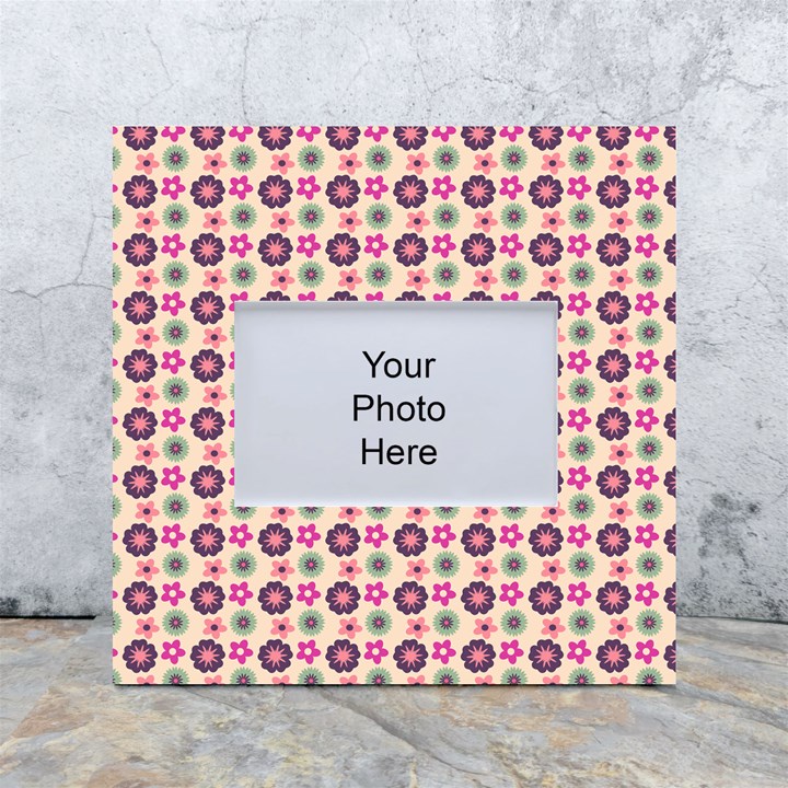 Cute Floral Pattern White Box Photo Frame 4  x 6 