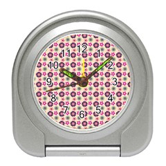 Cute Floral Pattern Travel Alarm Clock by GardenOfOphir