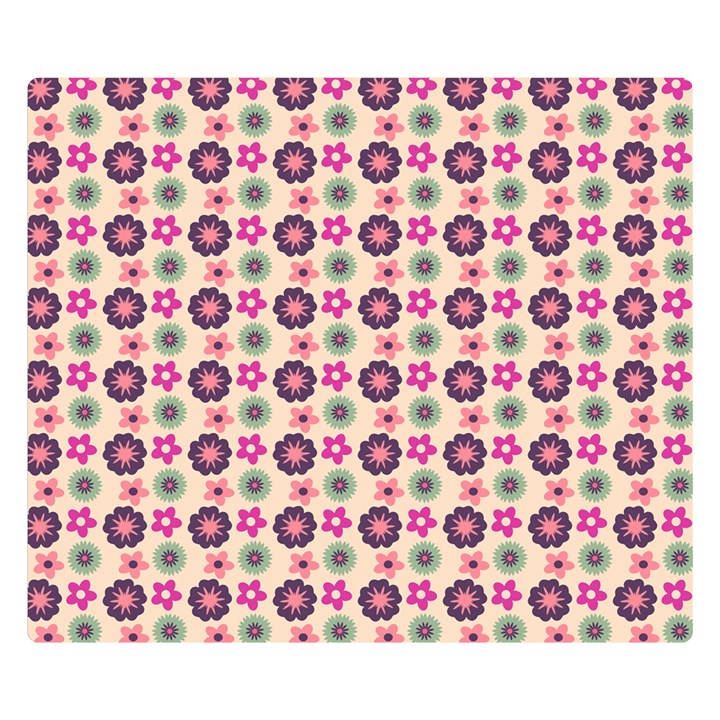 Cute Floral Pattern Premium Plush Fleece Blanket (Small)