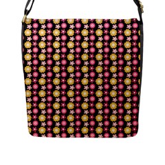 Cute Floral Pattern Flap Closure Messenger Bag (l)