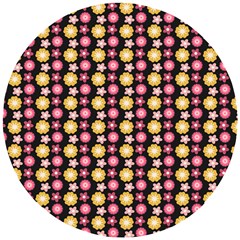 Cute Floral Pattern Wooden Puzzle Round by GardenOfOphir