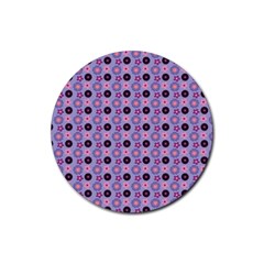 Cute Floral Pattern Rubber Coaster (round) by GardenOfOphir