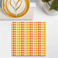 Colorful Leaf Pattern Uv Print Square Tile Coaster  by GardenOfOphir