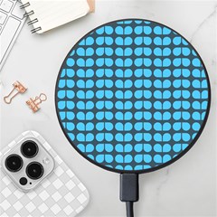 Blue Gray Leaf Pattern Wireless Fast Charger(black)