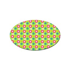 Cute Floral Pattern Sticker (oval) by GardenOfOphir