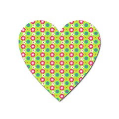 Cute Floral Pattern Heart Magnet by GardenOfOphir