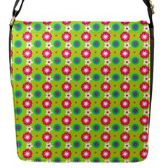 Cute Floral Pattern Flap Closure Messenger Bag (S)