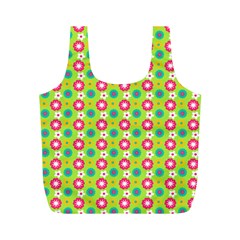 Cute Floral Pattern Full Print Recycle Bag (M)