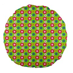 Cute Floral Pattern Large 18  Premium Flano Round Cushions by GardenOfOphir