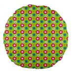 Cute Floral Pattern Large 18  Premium Flano Round Cushions Back