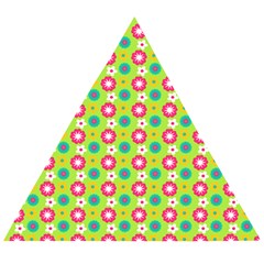 Cute Floral Pattern Wooden Puzzle Triangle