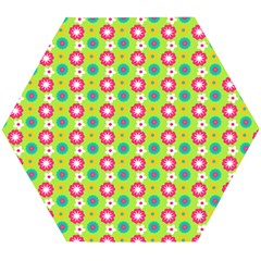 Cute Floral Pattern Wooden Puzzle Hexagon