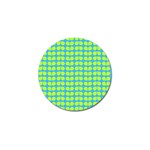 Blue Lime Leaf Pattern Golf Ball Marker (10 pack) Front