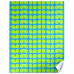 Blue Lime Leaf Pattern Canvas 18  X 24  by GardenOfOphir