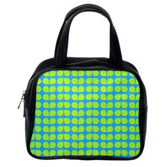 Blue Lime Leaf Pattern Classic Handbag (one Side) by GardenOfOphir