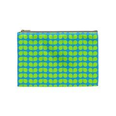 Blue Lime Leaf Pattern Cosmetic Bag (medium) by GardenOfOphir