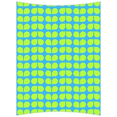 Blue Lime Leaf Pattern Back Support Cushion by GardenOfOphir