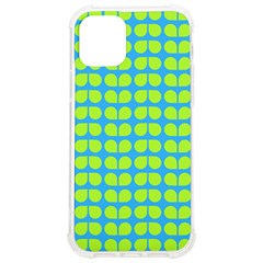 Blue Lime Leaf Pattern Iphone 12/12 Pro Tpu Uv Print Case by GardenOfOphir