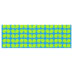 Blue Lime Leaf Pattern Banner And Sign 12  X 4  by GardenOfOphir