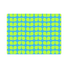 Blue Lime Leaf Pattern Premium Plush Fleece Blanket (mini) by GardenOfOphir