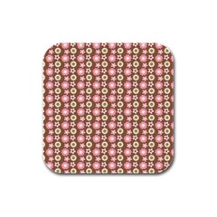 Cute Floral Pattern Rubber Square Coaster (4 Pack) by GardenOfOphir