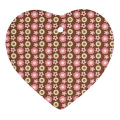 Cute Floral Pattern Heart Ornament (two Sides) by GardenOfOphir