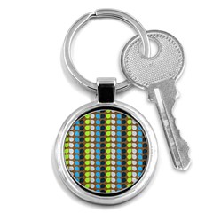 Colorful Leaf Pattern Key Chain (round) by GardenOfOphir