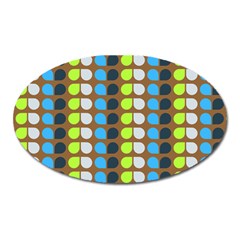 Colorful Leaf Pattern Oval Magnet by GardenOfOphir