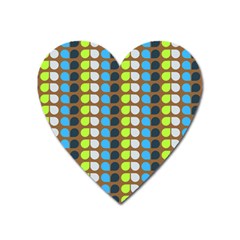 Colorful Leaf Pattern Heart Magnet by GardenOfOphir