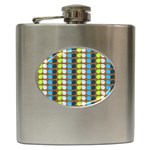 Colorful Leaf Pattern Hip Flask (6 oz) Front