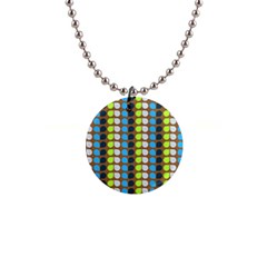 Colorful Leaf Pattern 1  Button Necklace by GardenOfOphir