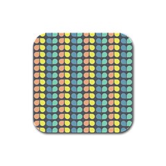 Colorful Leaf Pattern Rubber Square Coaster (4 Pack) by GardenOfOphir