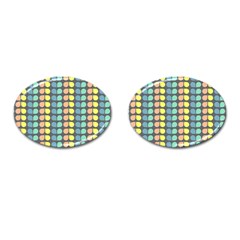 Colorful Leaf Pattern Cufflinks (oval) by GardenOfOphir