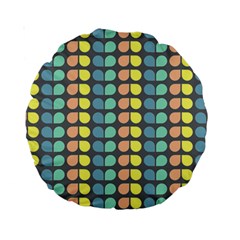 Colorful Leaf Pattern Standard 15  Premium Round Cushions by GardenOfOphir