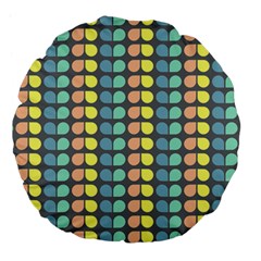 Colorful Leaf Pattern Large 18  Premium Flano Round Cushions by GardenOfOphir