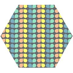 Colorful Leaf Pattern Wooden Puzzle Hexagon by GardenOfOphir