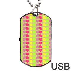 Colorful Leaf Pattern Dog Tag Usb Flash (two Sides) by GardenOfOphir