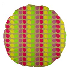 Colorful Leaf Pattern Large 18  Premium Round Cushions by GardenOfOphir