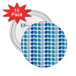 Blue Green Leaf Pattern 2.25  Buttons (10 pack)  Front