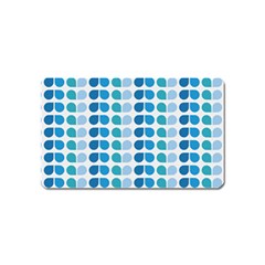 Blue Green Leaf Pattern Magnet (name Card) by GardenOfOphir