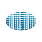 Blue Green Leaf Pattern Sticker Oval (100 pack) Front